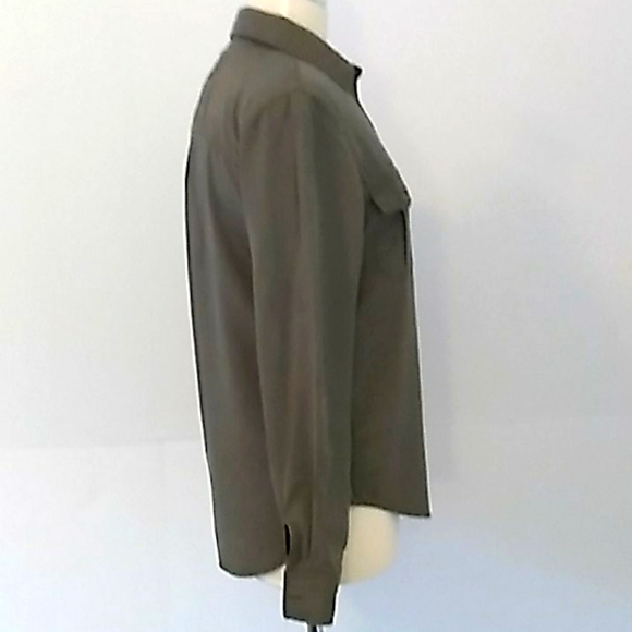 Olive Green Button Down Utility Top Size M - Picture 4 of 7
